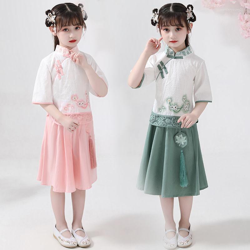

Ethnic Clothing Girl Antique Cheongsam Dress Chinese Style Super Fairy Ancient Hanfu Baby Tang Suit Children Qipao Little Girls Graduation