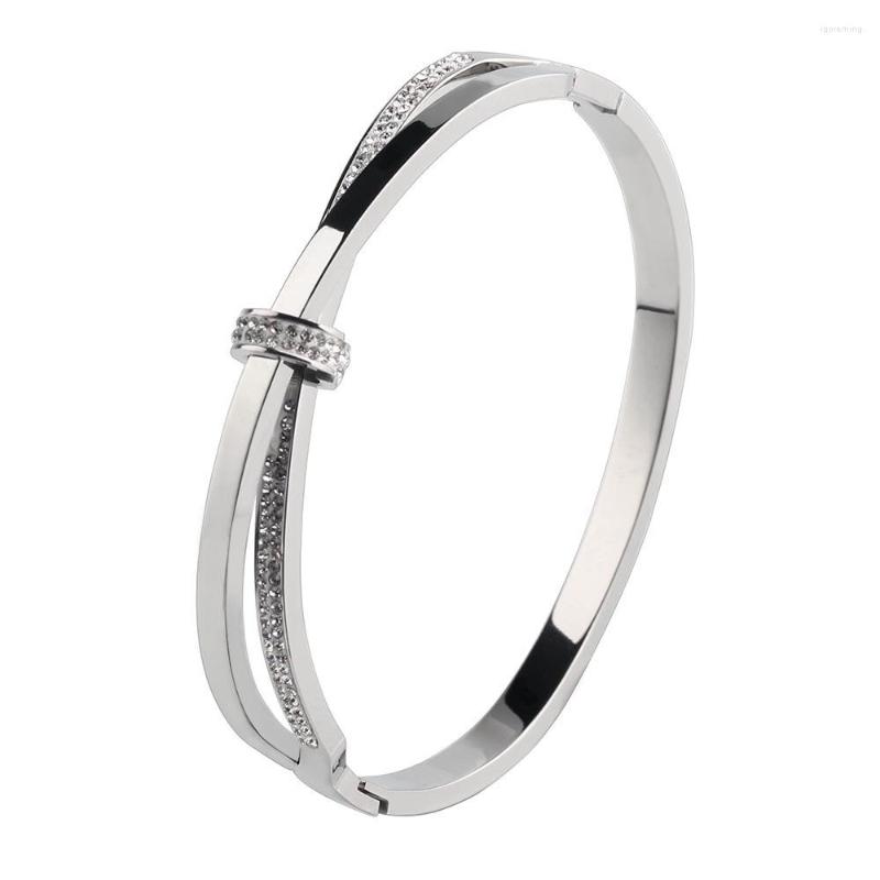 

Bangle Cross Lover Knot Crystal Simple Stainless Steel Bracelet
