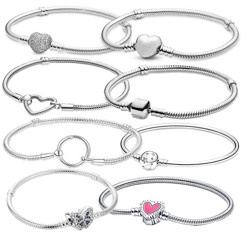 

Charm Bracelets Moments Snake Pave Heart Closure Shell Butterfly Silver 925 Engagement Wedding Jewelry Gift For Women 230313