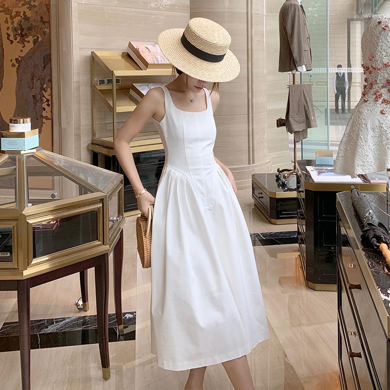 

Casual Dresses Women Summer Fashion Elegant Sleeveless White A Line Dress