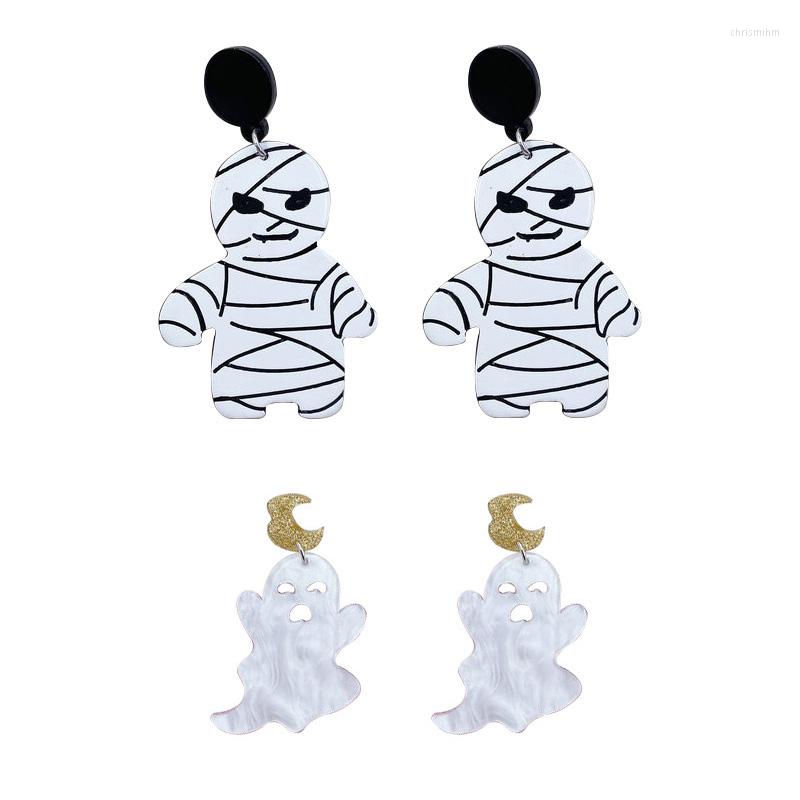 

Dangle Earrings Ghost For Women Goth Acrylic Cute Moon Fashion Jewelry Unique Design Gifts Halloween Punk Mummy Zombie