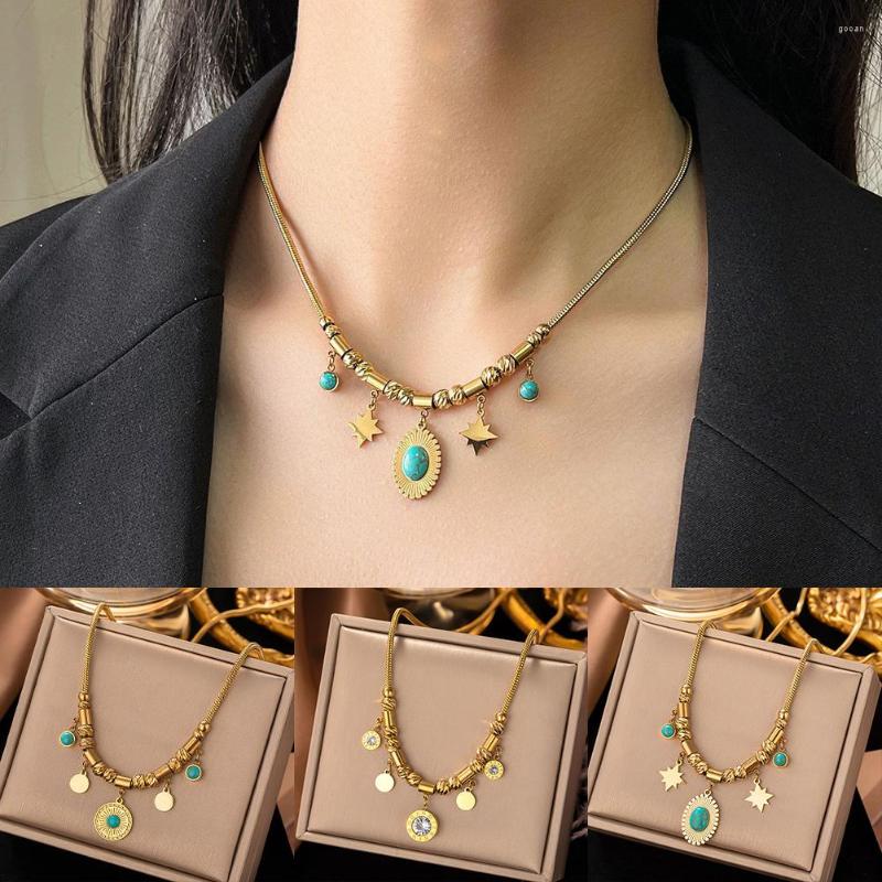 

Necklace Earrings Set Bracelet Pendant Fashion Jewelry Girls Bracelets Round Green Stone Charm Gold Color, Picture shown