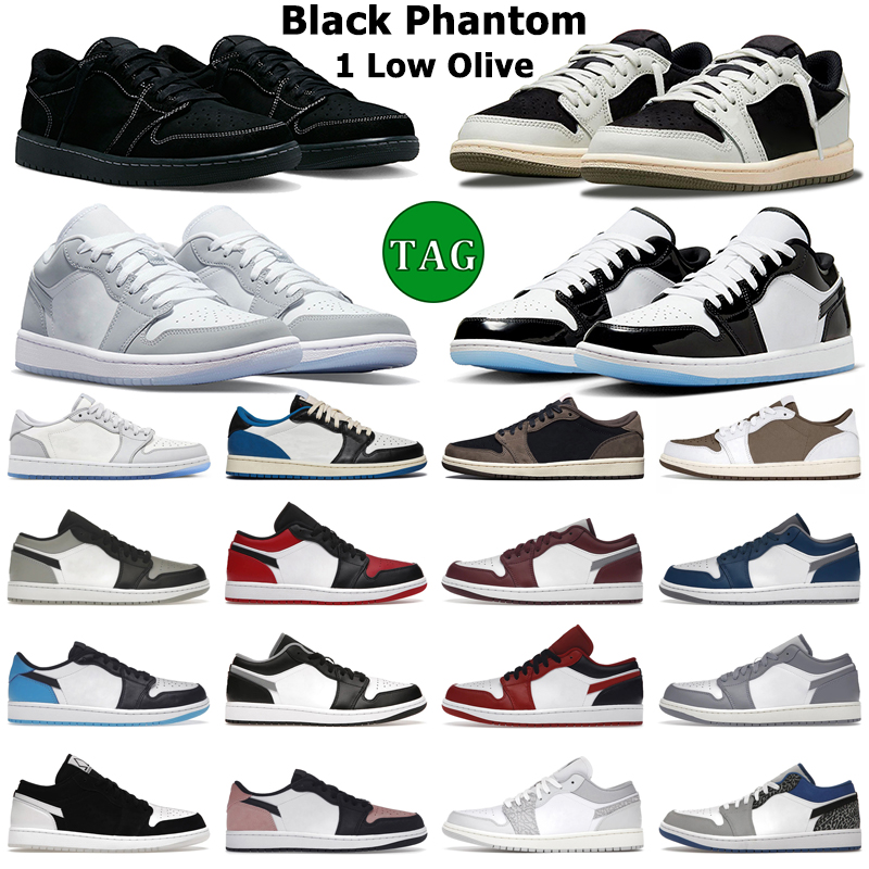 

US14 15 16 OG 1 low basketball shoes men women 1s lows Black Phantom Olive Reverse Mocha Concord Wolf Grey True Blue Bred Shadow Toe Bordeaux mens, 23