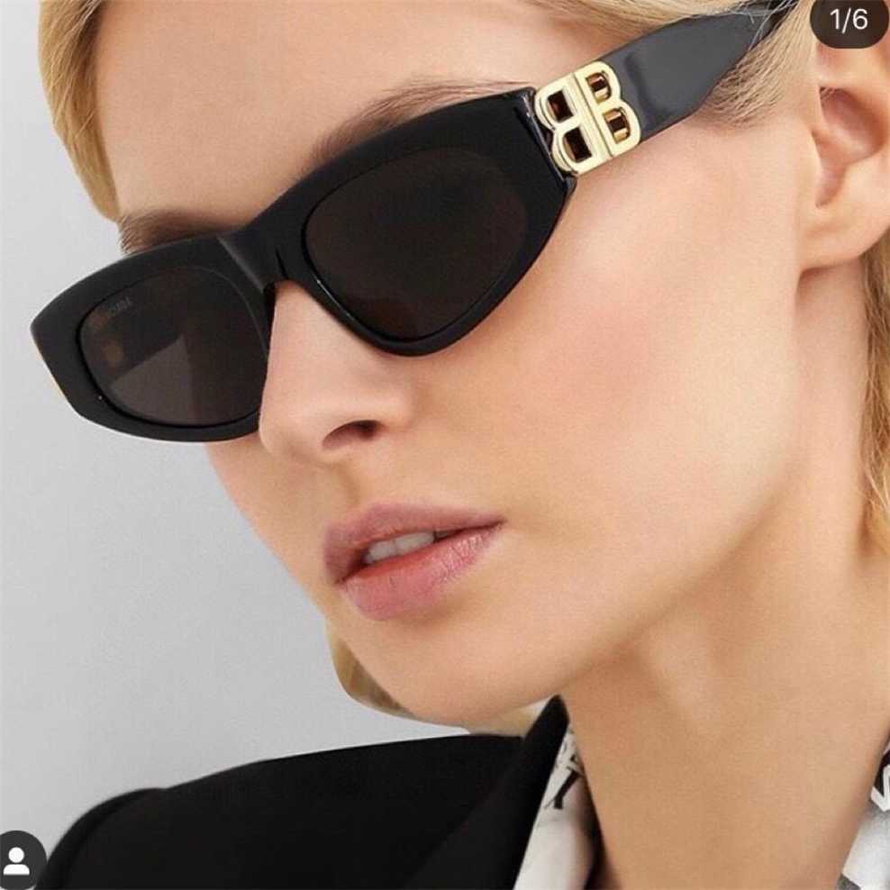 

Sunglasses 2023 new Paris brand ins fashion versatile plate cat eye double B star net Red bb0095