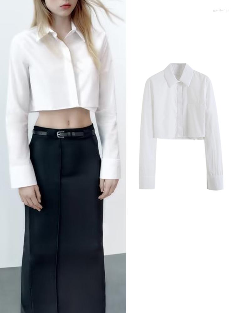 

Women's Blouses Women Solid Short Shirt 2023 Spring Summer Causal Turn Down Collar Long Sleeved Tops Single Breasted T-Shirts, Picture shown