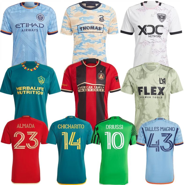 

2023 Atlanta United soccer jerseys 23 24 Austin FC Almada nycfc Talles Magno LAFC New York City LA Galaxy DC United Philadelphia Union VELA home awy football shirt, 2023 la galaxy away jersey