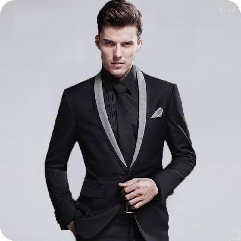 

Men's Suits Recommend One Button Black Groom Tuxedos Groomsmen Shawl Lapel Mens Blazers (Jacket Pants Tie) W:912, Same as image