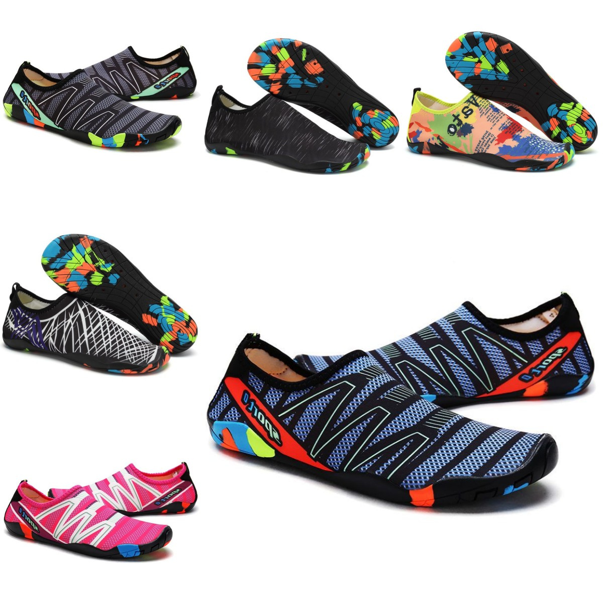 

Water Shoes Women men shoes surf antiskid green pink red grey Swim Diving Outdoor Barefoot Quick-Dry size eur 36-45