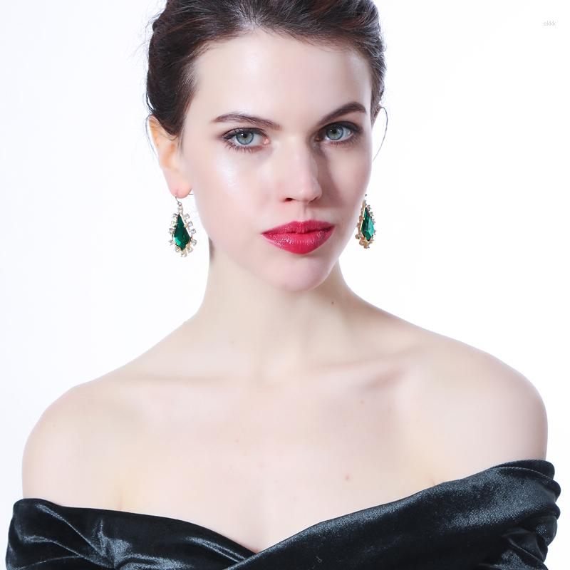 

Dangle Earrings Geometric Blue/Green/Red Resin Korean Fashion Romantic Vintage Bohemia Earring For Women 2023 Bridesmaid Gift