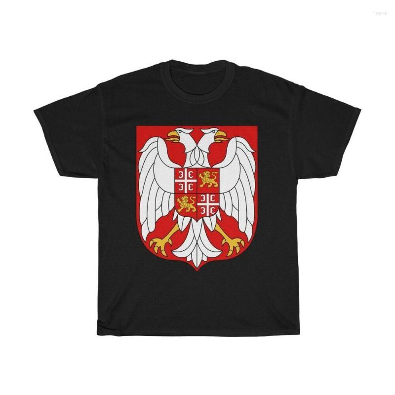 

Men' T Shirts Serb Serbia Serbian Coat Of Arms Flag Men T-Shirt Short Sleeve Casual Cotton O-Neck Summer Shirt, Black