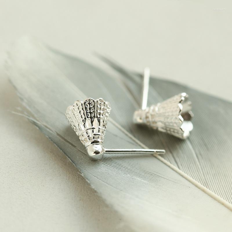 

Stud Earrings Silver Color Badminton For Women Girls Kids Personality Lady Fashion Jewelry Wedding Party Gift