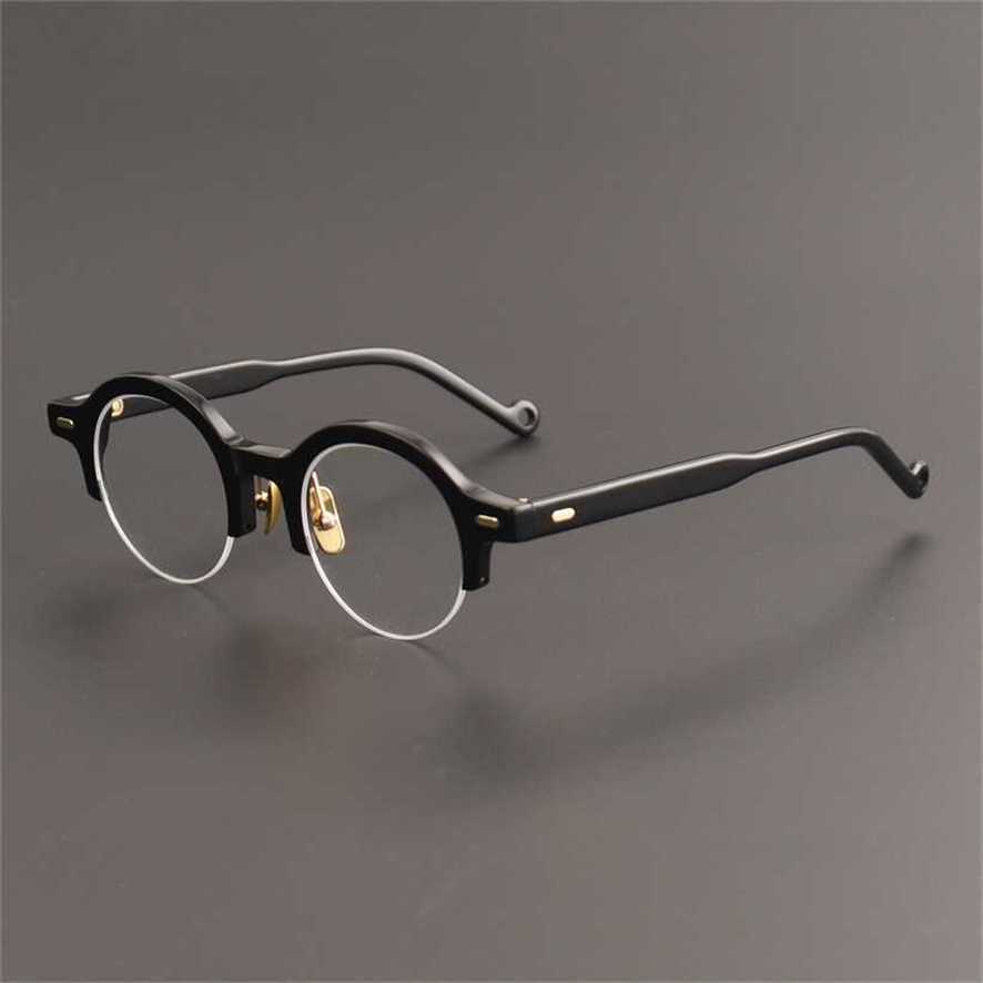 

Sunglasses 2023 new Japanese designer's handmade plate eyeglass male and female half frame artistic myopia matching degree