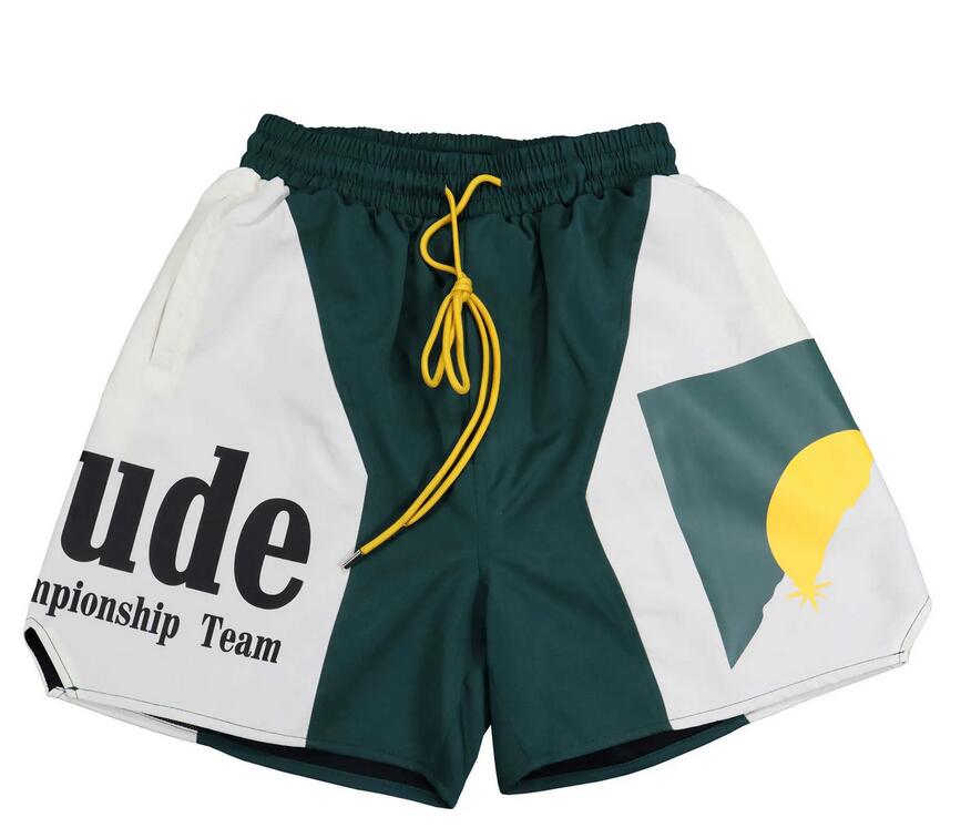 

RHUDE Shorts Designers Mens Basketball Short Pants 2021 Luxurys Summer Beach Palm Letter Mesh Street Fashion Sweatpants