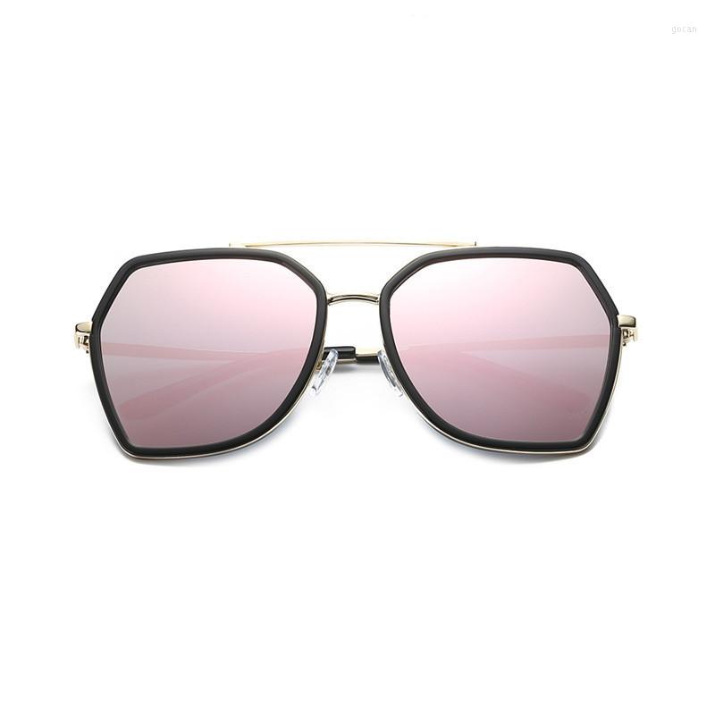 

Sunglasses Fashion Women Brand Designer Small Frame Polygon Clear Lens Men Vintage Sun Glasses Hexagon Metal