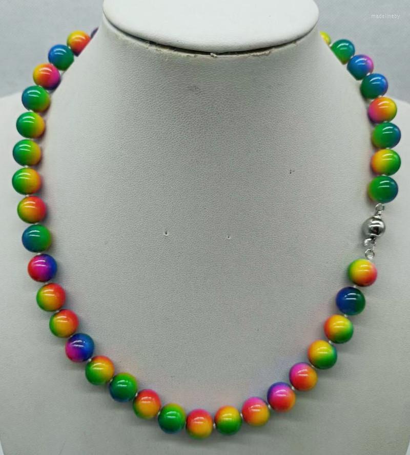 

Chains Fine 10mm Multicolor Shell Pearl Round Beads Necklace 18 Inch Fashion Jewelry Gift