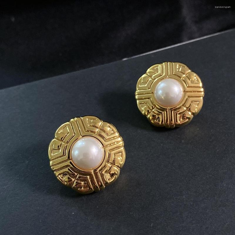

Hoop Earrings Personalized Fashion European And American Pearl Round Stud