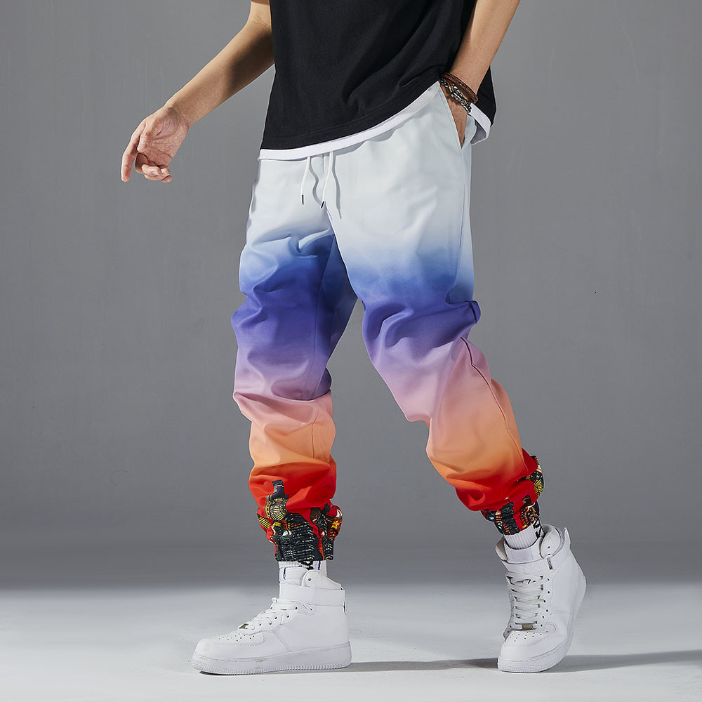 

Men  Pants Men Building Print Ombre Drawstring Waist Casual 230313, City