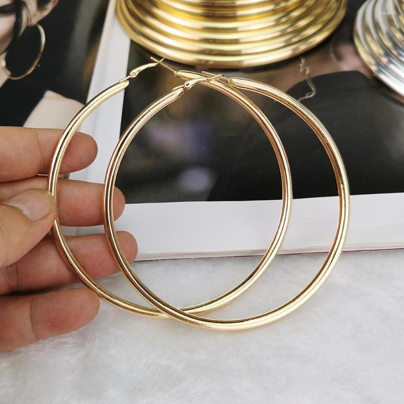 

Hoop Earrings 2023 Punk 120mm Big For Women Statement Earring Hoops Fashion Jewelry Golden Silver Color Accessories UKMOC