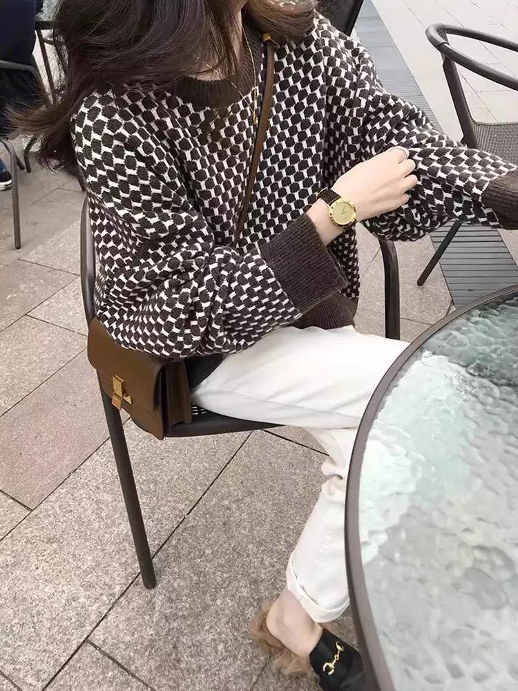 

Women's Sweaters 2023 Women Sweater Pullover Female Knitting Overszie Long Sleeve Loose Elegant Knitted Thick Outerwear Womens Winter, Black