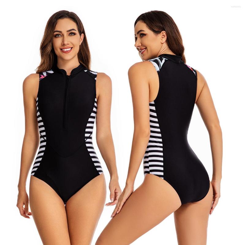 

Women' Swimwear Women Rashguard No Sleeve With Chest Pad Surfing Sunscreen Swimsuit Quick-drying Suits Upf50 Beach Wear, A1