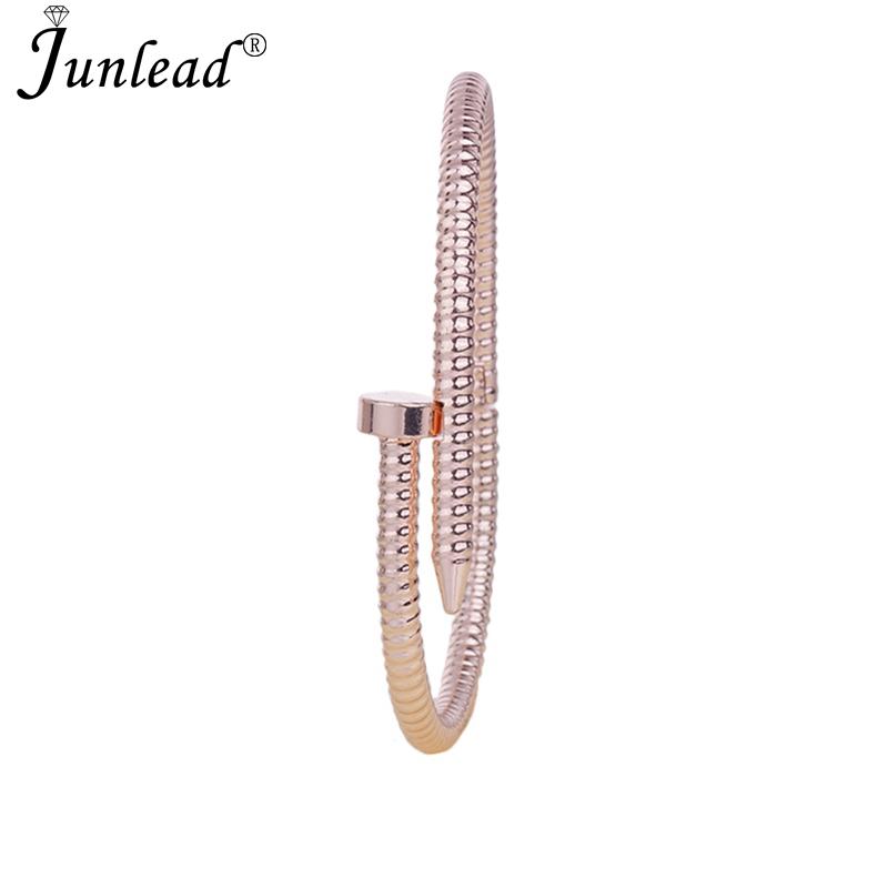 

Bangle Junlead Fashion Simple Double Layer Knot Bracelet Open Loop Metal Chain Bohemian Golden Color Retro For Women