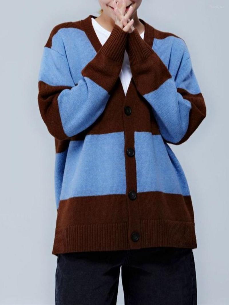 

Women's Knits Women Stripes Knitted Cardigan Sweater Long Sleeve Lady Single-breasted Knitwear Female Outwear Top 2023 Autumn Winter, Picture shown