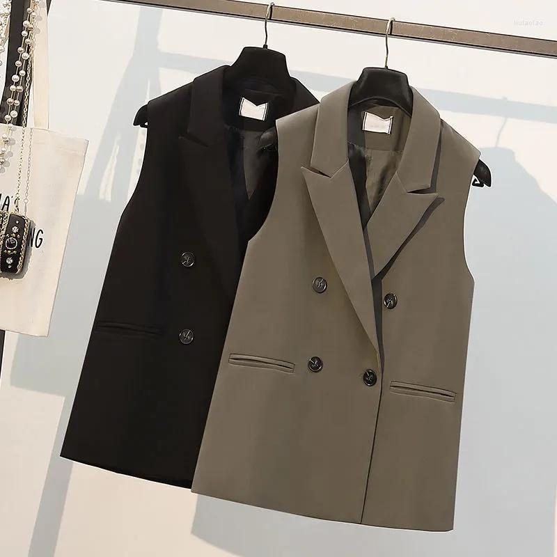 

Women' Vests Fashion Suit Vest Women 2023 Women' Waistcoat Loose Spring Autumn Simple Sleeveless Casual Blazer Coats Female Jacket, Khaki
