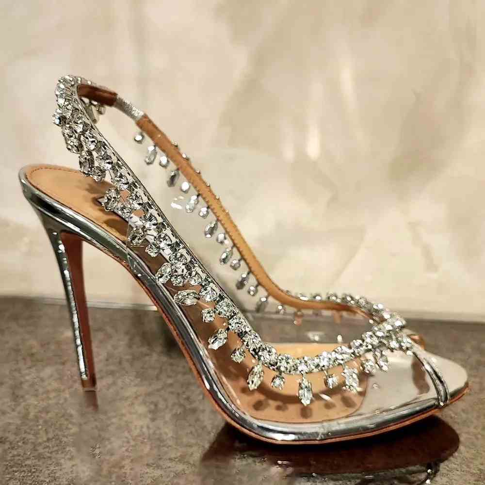 

2023 Designer Woman gold sandals Dress High Heels Shoes Top Fashion Wedding Party Leather Pointed Toes Pumps