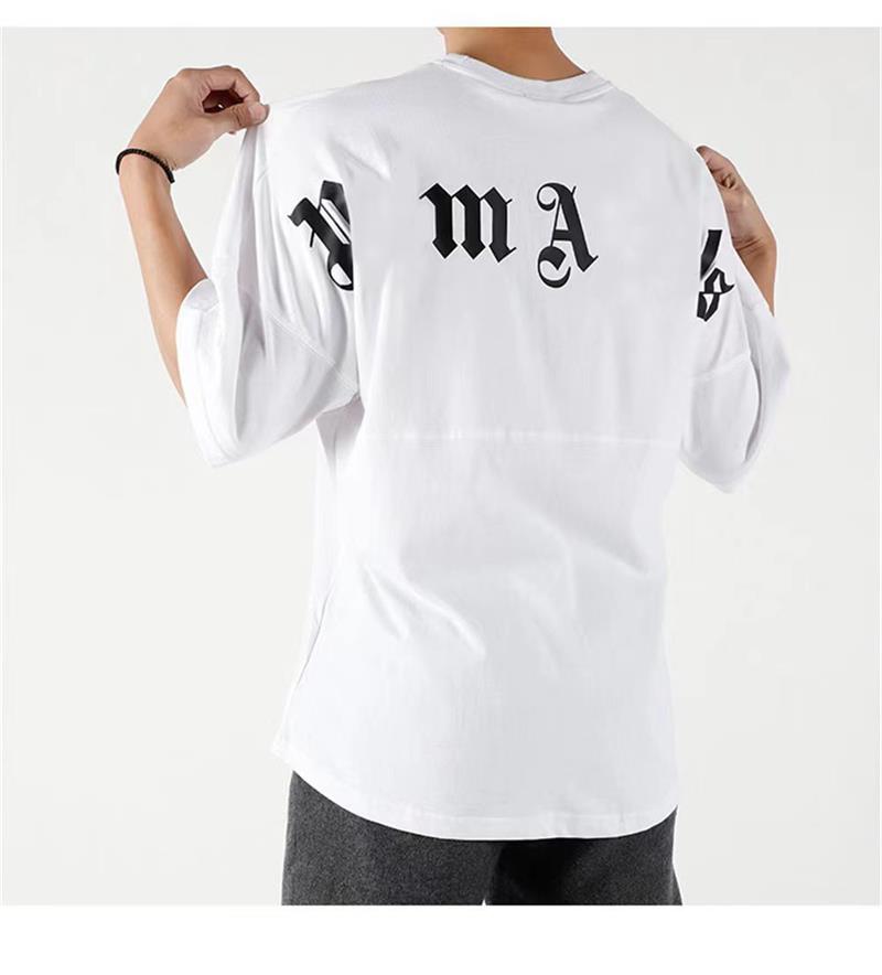 

2023 summer tide brand men's designer short sleeve t-shirt casual loose American niche off-shoulder men's and women's tops