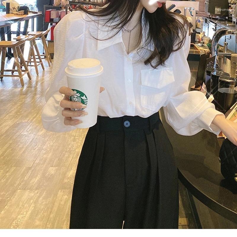 

Women' Blouses Sleeve Top Loose Cardigan Women' Shirt Vintage Clothes For Women Tops Shirts, White