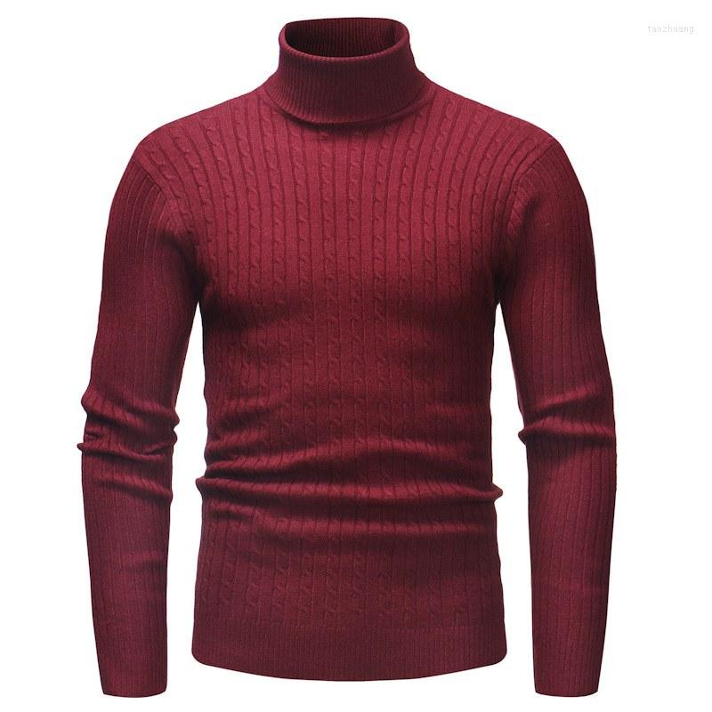 

Men's T Shirts Autumn And Winter Fashion Casual Breathable Comfortable Warm High Collar Solid Color Cotton Temperament Slim Sweater, Camel