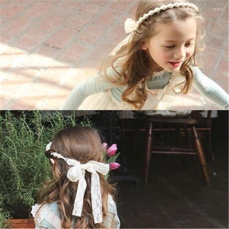 

Hair Accessories 2023 French Style Girls Flowers Lace Bow Headbands Pearl Headband Headwear Band Baby AccessoriesGifts 1 Pcs, White