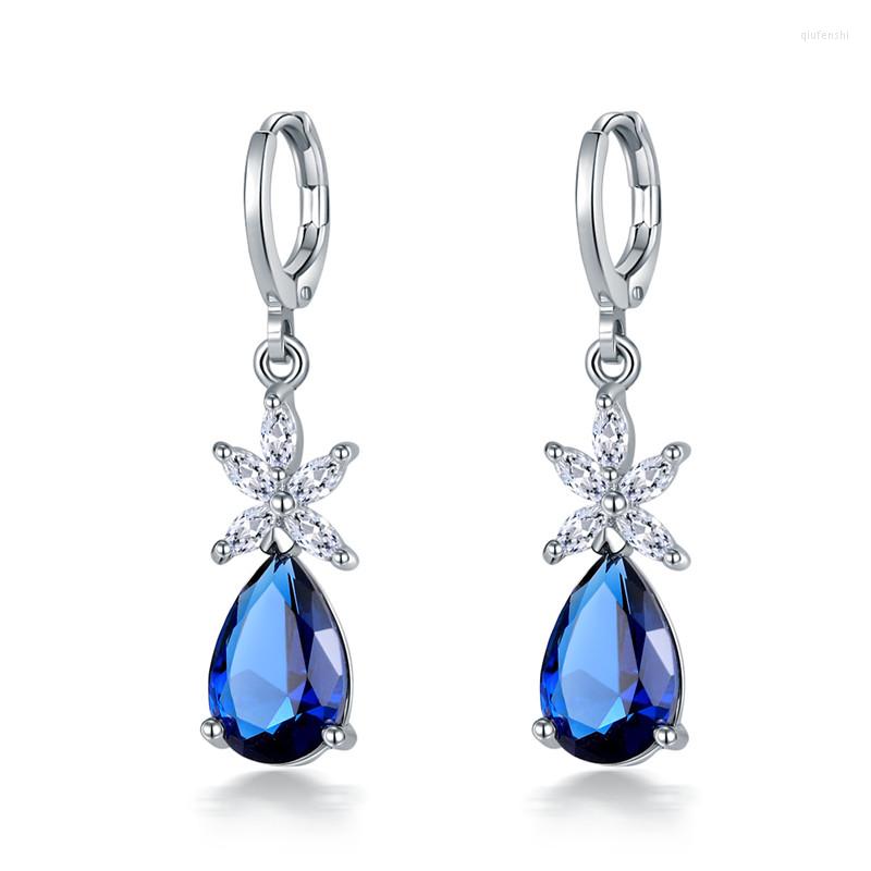 

Dangle Earrings ZSLBS Fashion Drop For Women Copper Cubic Zirconia Water Earring Jewelry Pendientes Mujer Boucle Oreille Femme