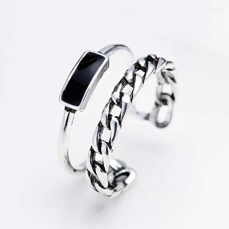 

Wedding Rings Korean Charm Black Lines For Women Female Finger Romantic Birthday Gift Girlfriend Jewelry