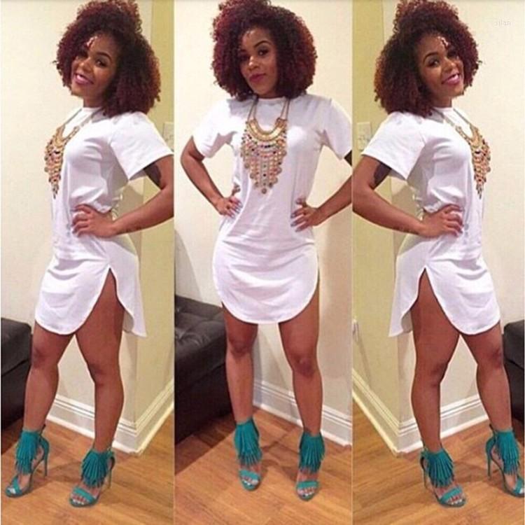 

Casual Dresses XXXXL Night Club Party Dress 2023 Summer Style Women T Shirt Bandage Bodycon Beach, Blue