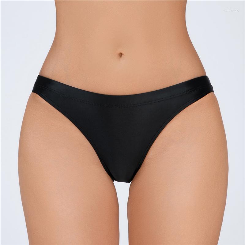 

Women's Panties AIIOU Women Sexy Black Bikini Satin Glossy Seamless Briefs Erotic See Through Underwear Breathable Underpants 2023
