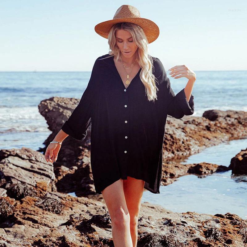

Women' Swimwear 2023 Style Fashion Single Piece Shirt Be Applicable To Long Sleeve Resort Wind Sun Protection Smock Black Women' Wear, White
