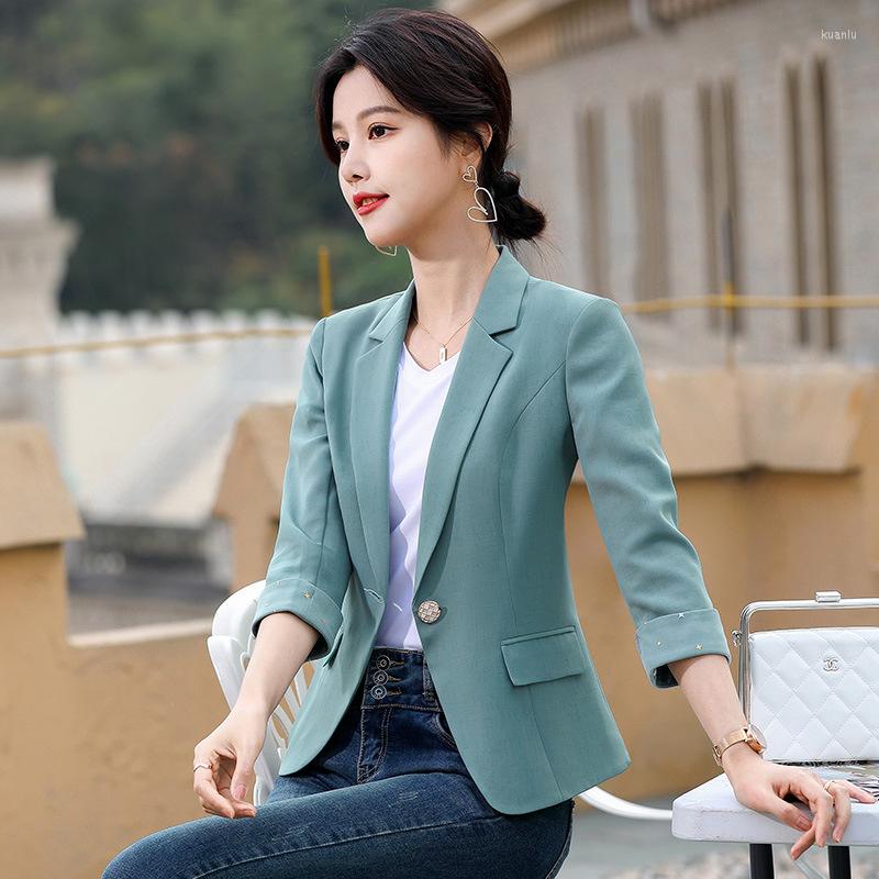 

Women' Suits Suit Jacket Women' Spring Autumn 2023 Korean Fashion Casual Office Slim Short Women Blazers Outerwear Mujer Blousers, Green
