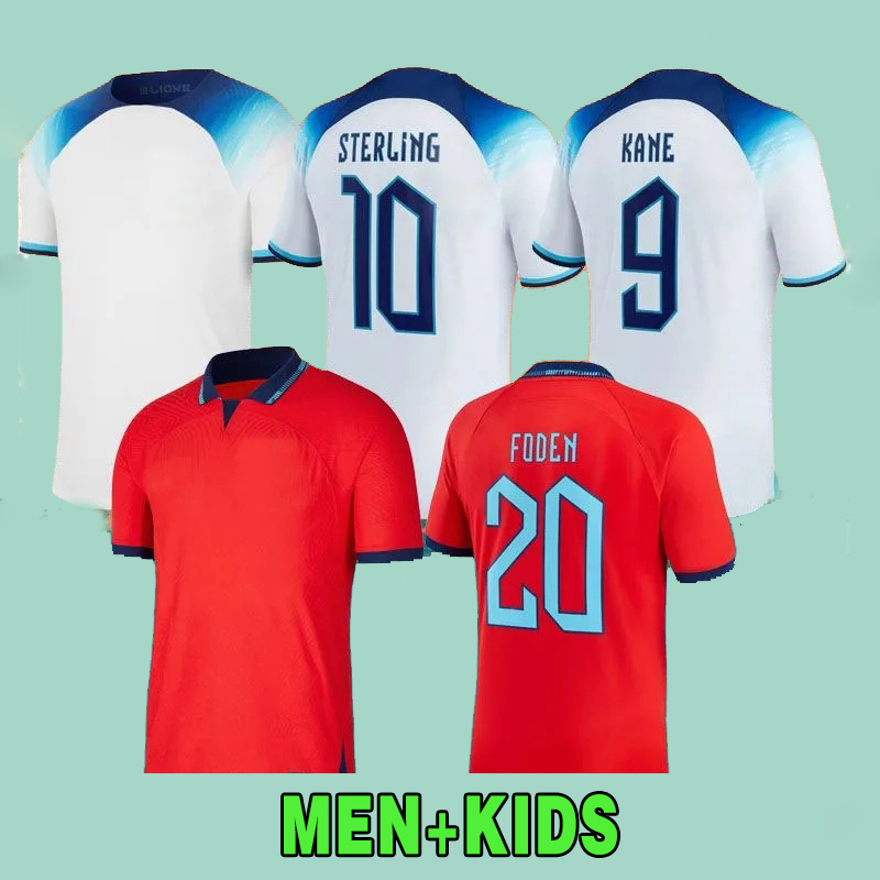 

KANE FODEN Soccer Jerseys 22/23 Home national football ENGlANDS STERLING SAKA RASHFORD Shirt BARKLEY SANCHO MOUNT GREALISH men kids kit football uniforms, 2022 home world cup