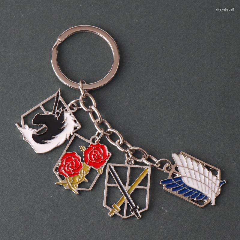 

Keychains Attack On Titan Scouting Legion Trainee Squad Military Stationary Guard Original Anime Accessories Phone Charm