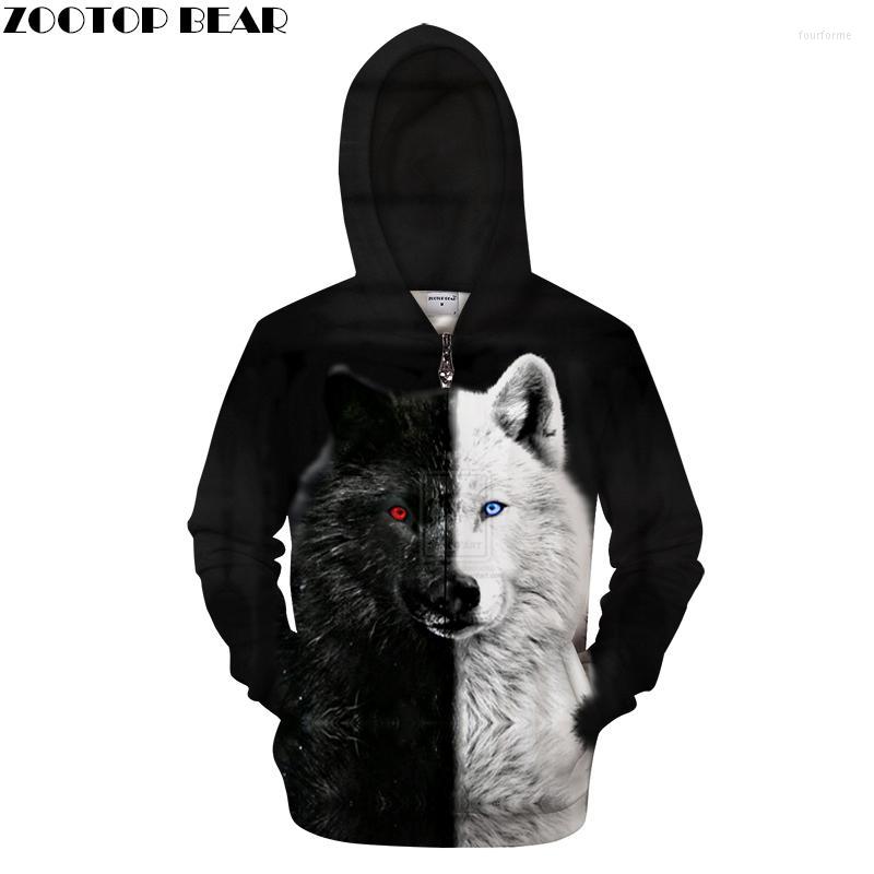 

Men' Hoodies Ying And Yang Wolf Zip Men 3D Pullover Streetwear Sweatshirt Zipper Hoody Harajuku Tracksuit Hip Hop DropShip ZOOTOPBEAR, Zip584