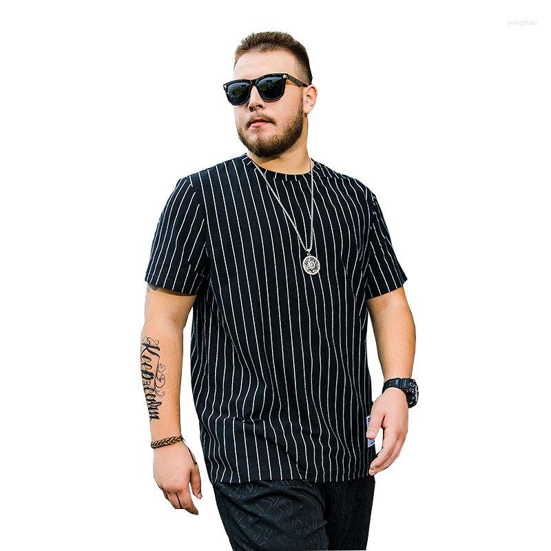 

Men's T Shirts Large Size Summer Short-sleeved T-shirt Fashion Casual Fat Loose Striped Half-sleeved Shirt Male More -5XL 6XL