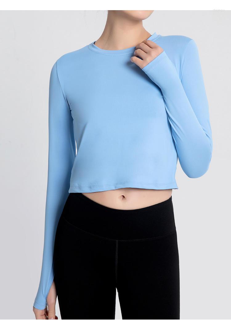 

Women' T Shirts 2023 Yoga Clothes Women' Beautiful Back Loose Sports Long Sleeved High-end Thin Open Navel Swallow Tail Blouse Custom, Black