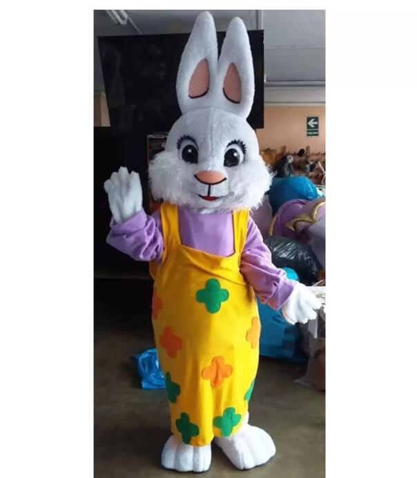 

Performance Yellow Dress Bunny Mascot Costumes Christmas Fancy Party Dress Cartoon Character Outfit Suit Adults Size Carnival Easter Advertising Theme Clothing, As pic