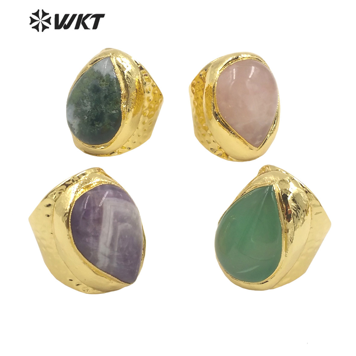 

Solitaire Ring WTR414 WKT luxury style natural gemstones fashion Water drop shape rings fine gift Rings Adjustable ring for party 230313
