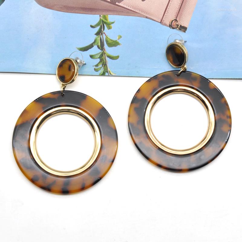 

Dangle Earrings 2023 Est Leopard Pattern Chunky Round Stud For Women Big Statement Ear Jewelry