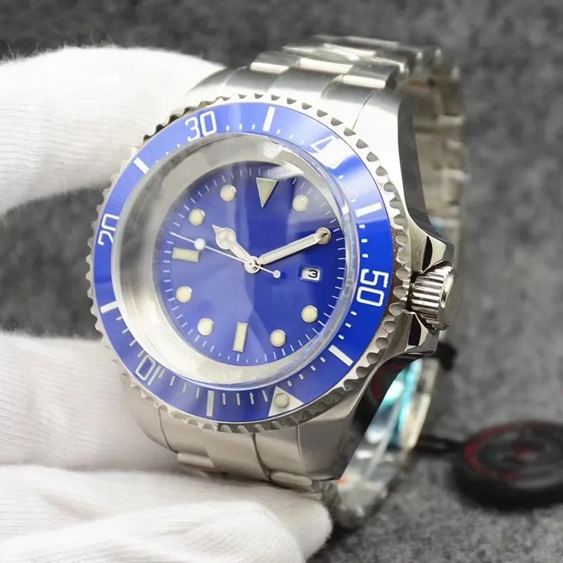 

Luxury watch mens watches AAA 52mm big size 116660 Silver Stainless bracelet Blue Dial Ceramic Bezel Automatic Mechanical WristWatches, 0.8mm