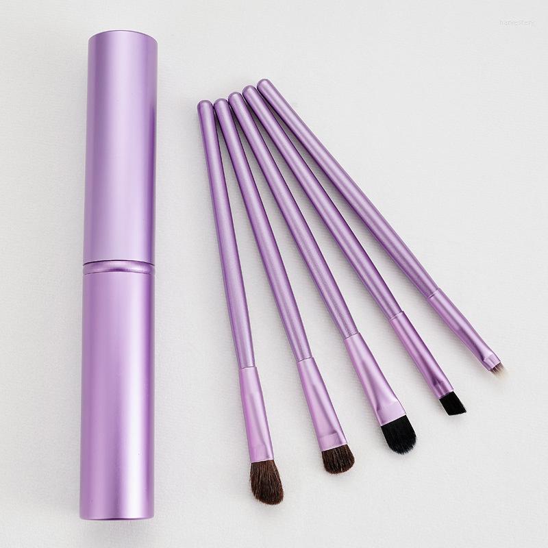 

Makeup Brushes 5Pcs/set Set With Holder 5 Colours Tube Eye Shadow Concealer Eyebrow Lip Cosmetics Tools