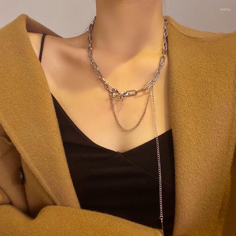 

Chains Vogallery Butterfly Neck Pendants Women Sexy Silver Color Chokers Necklaces Tassel Jewelry 2023 Accessories