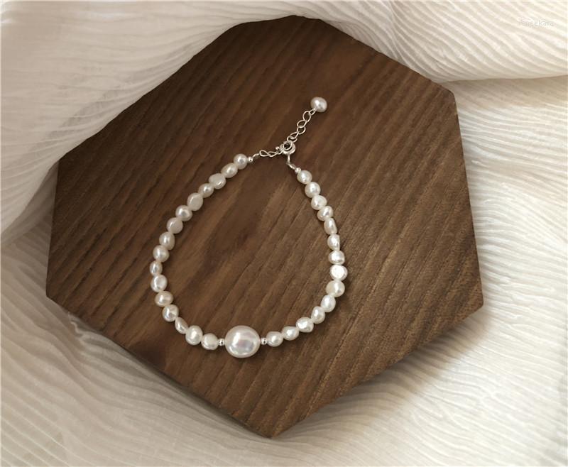 

Strand Natural Freshwater Pearl Irregular 5-10MM Fashionable Simple Bracelet Tibetan Silver Clasp